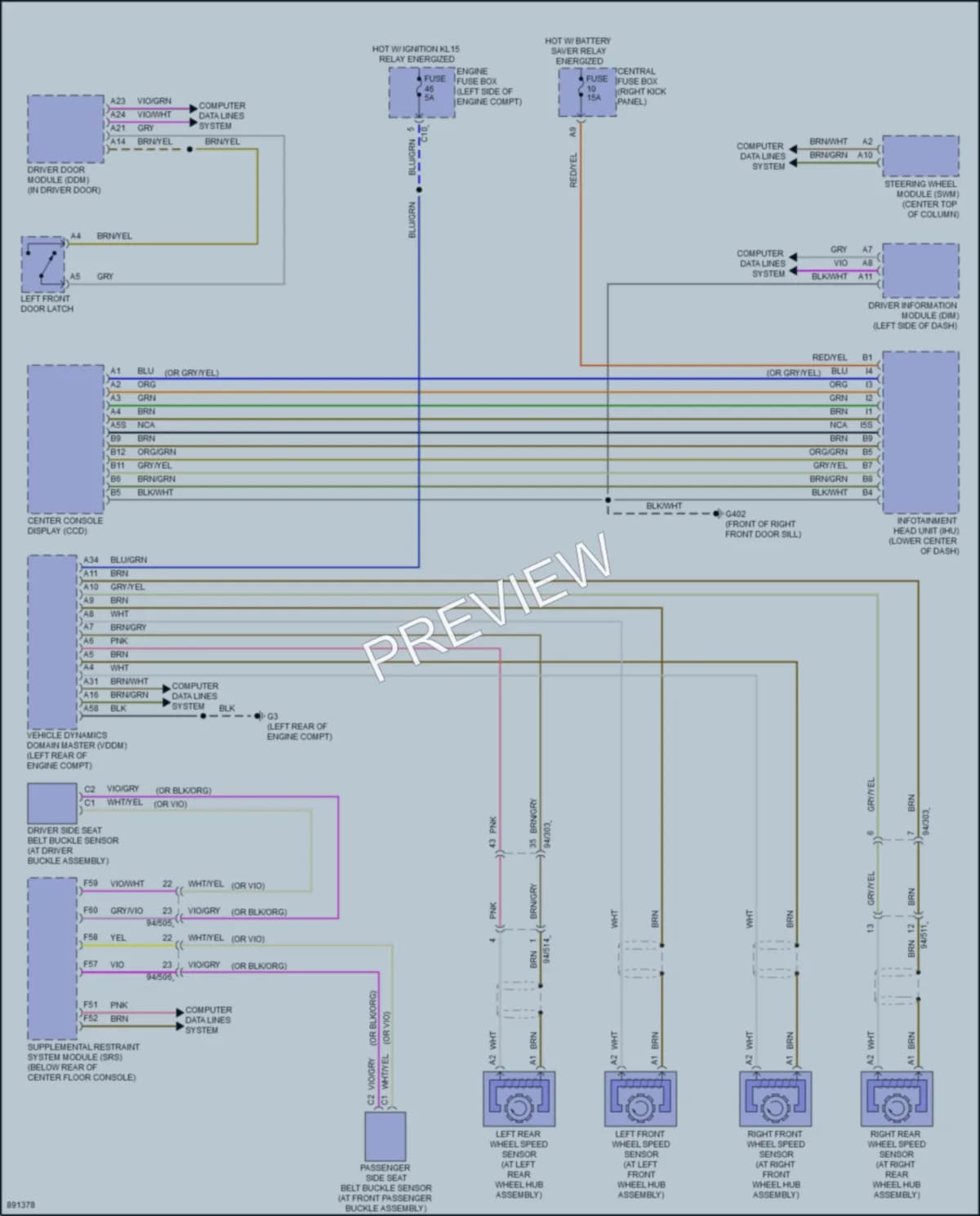 2019 Volvo S60PlugIn Warning Systems wiring diagram preview