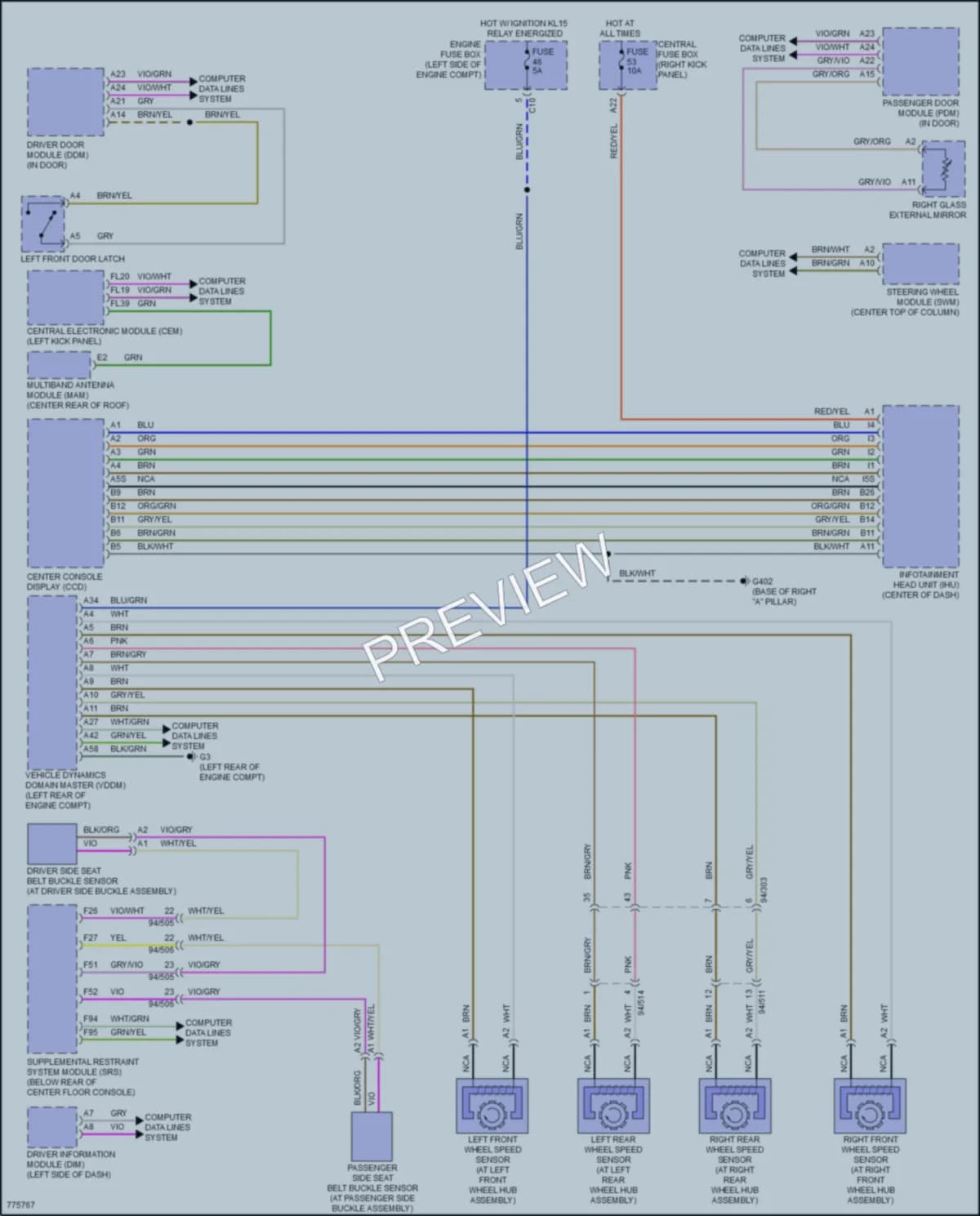 2019 Volvo XC90 Warning Systems wiring diagram preview