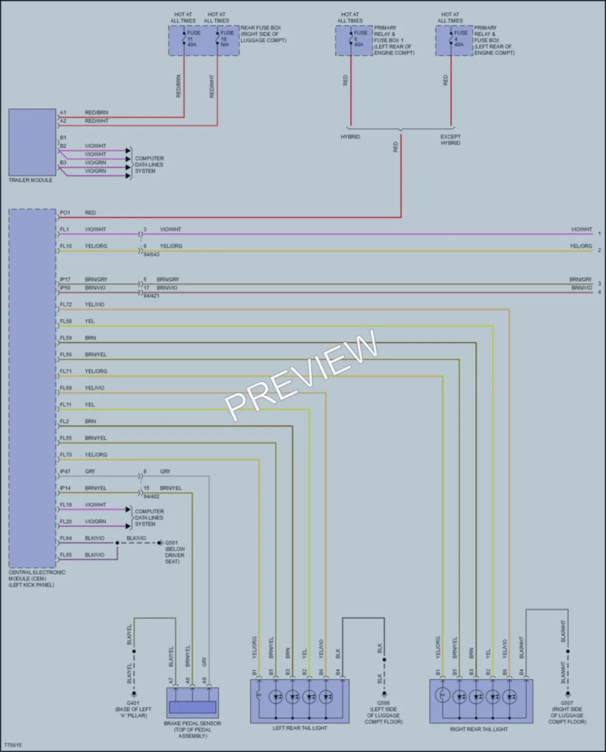 2019 Volvo XC90PlugIn Exterior Lights wiring diagram preview
