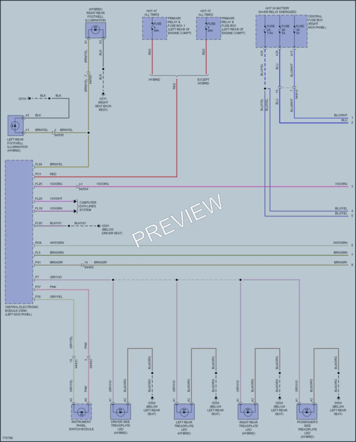 2019 Volvo XC90PlugIn Interior Lights wiring diagram preview