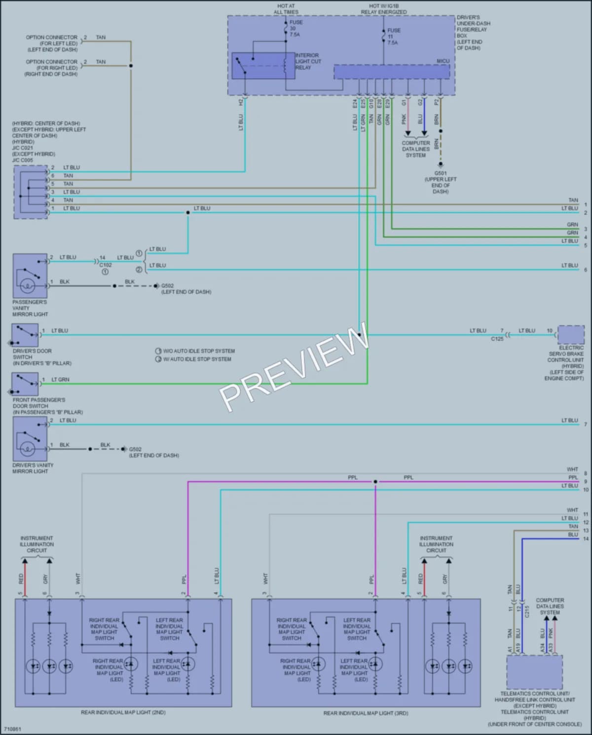 2020 Acura MDX Interior Lights wiring diagram preview