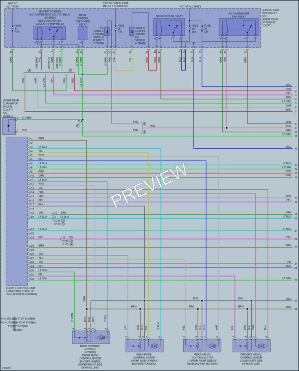 2020 Acura MDXSportHybrid Air Conditioning wiring diagram preview