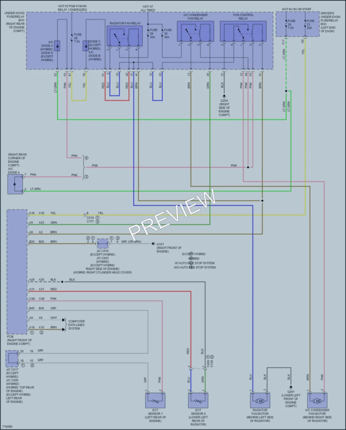 2020 Acura MDXSportHybrid Cooling Fan wiring diagram preview