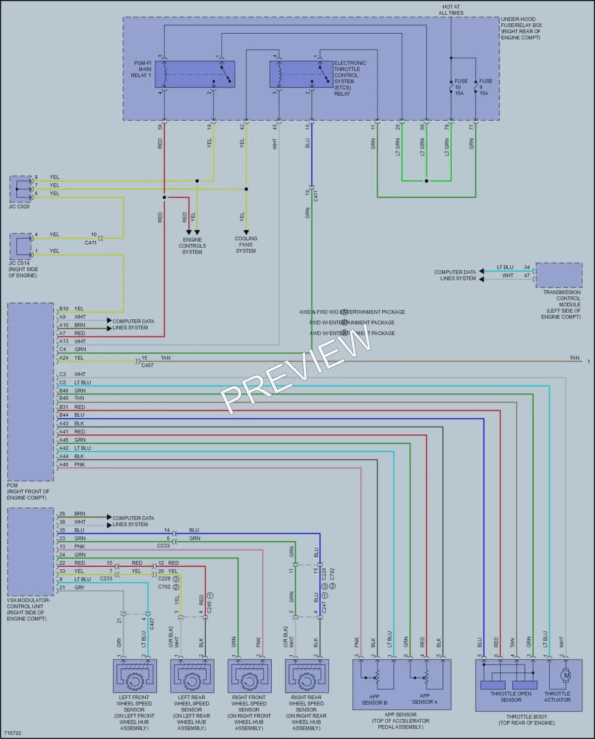 2020 Acura MDXSportHybrid Cruise Control wiring diagram preview