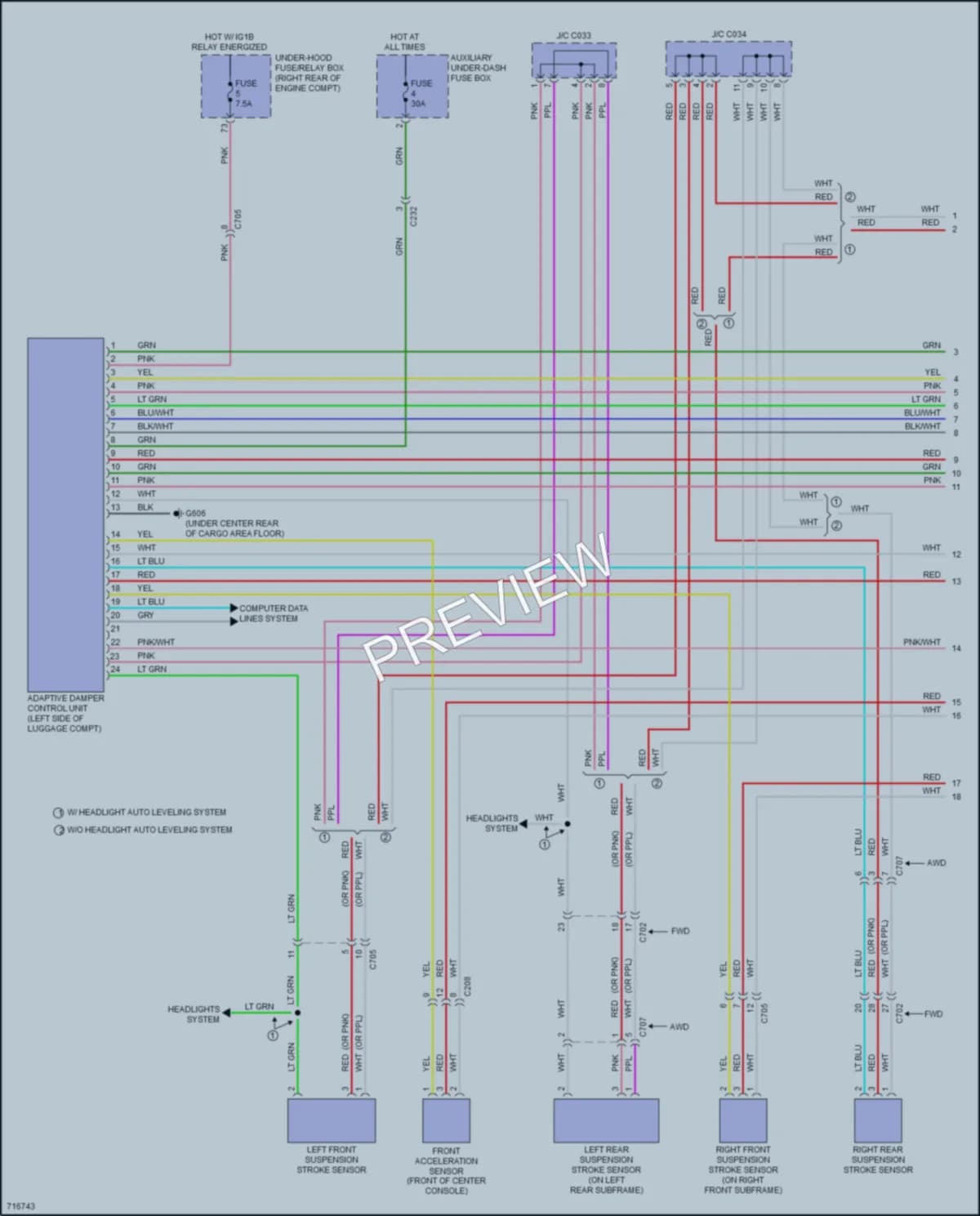 2020 Acura MDXSportHybrid Electronic Suspension wiring diagram preview