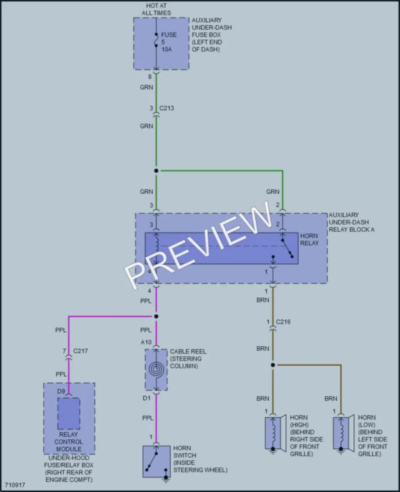 2020 Acura MDXSportHybrid Horn wiring diagram preview