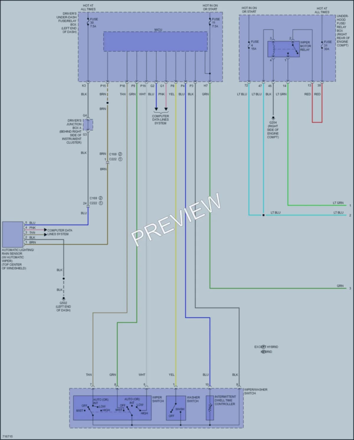 2020 Acura MDXSportHybrid Wiper Washer wiring diagram preview