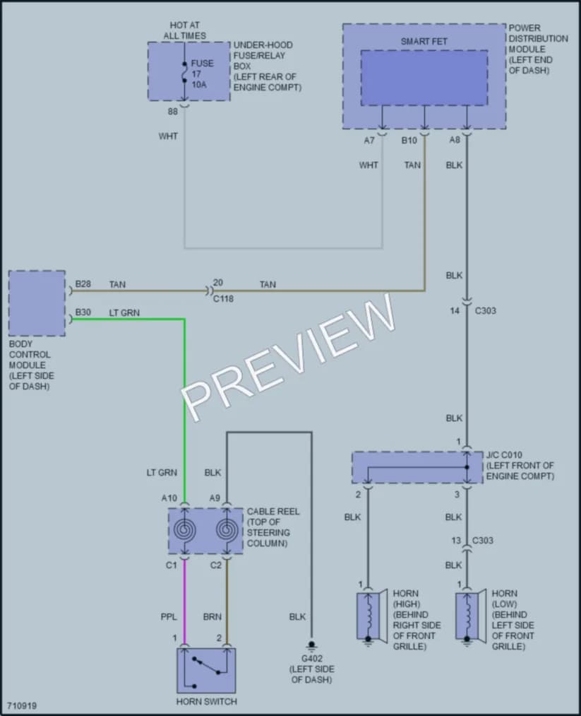 2020 Acura RDX Horn wiring diagram preview
