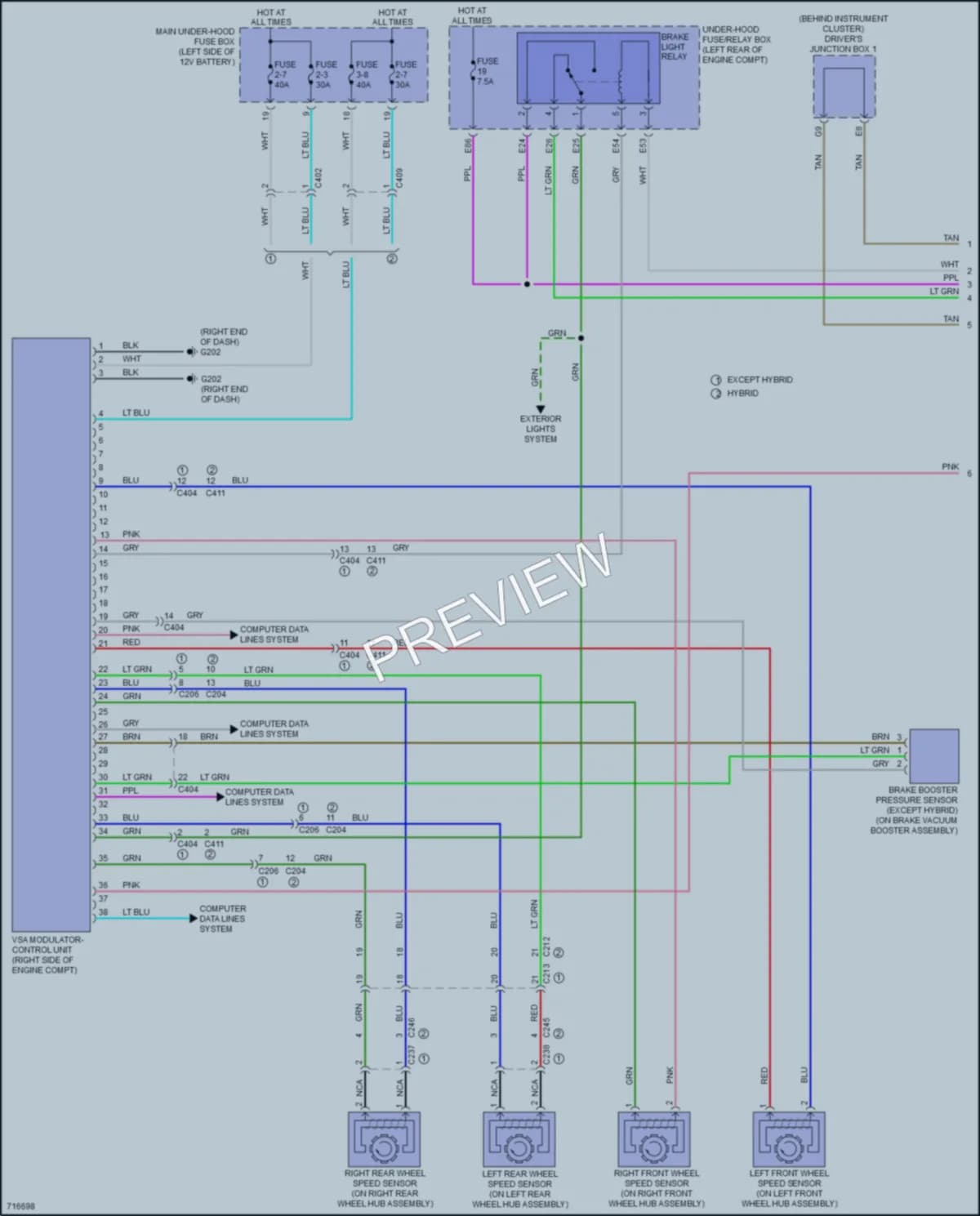 2020 Acura RLX Anti Lock Brakes wiring diagram preview