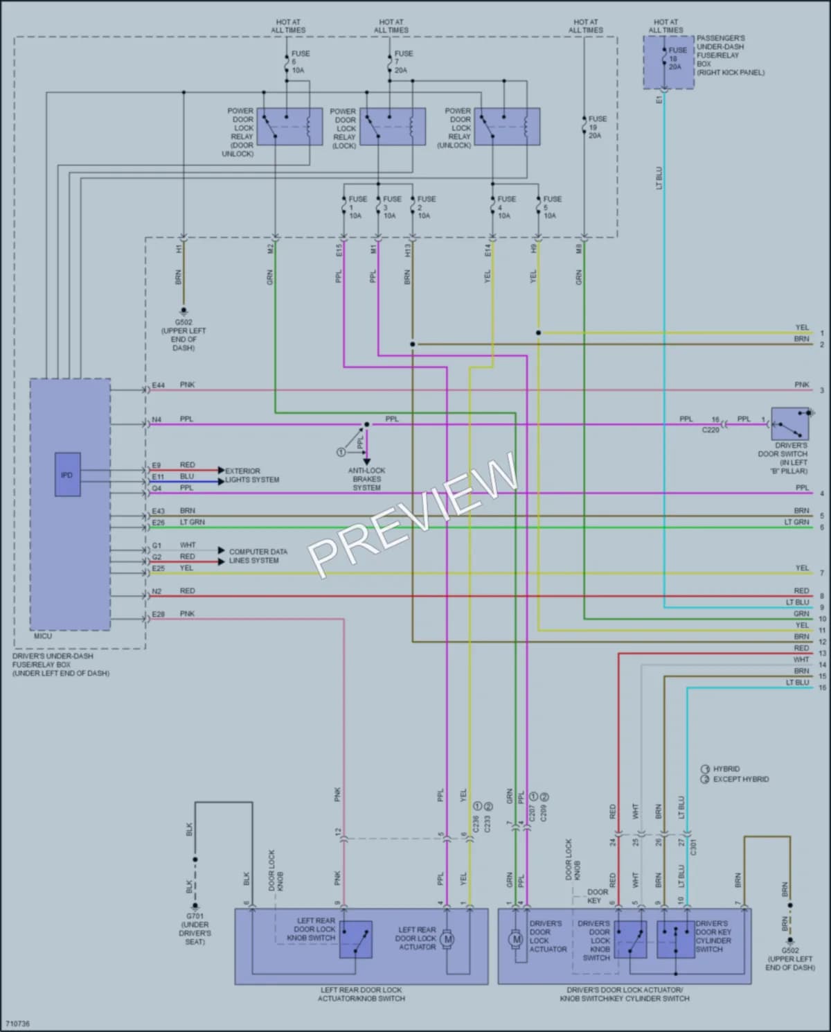 2020 Acura RLX Power Door Locks wiring diagram preview