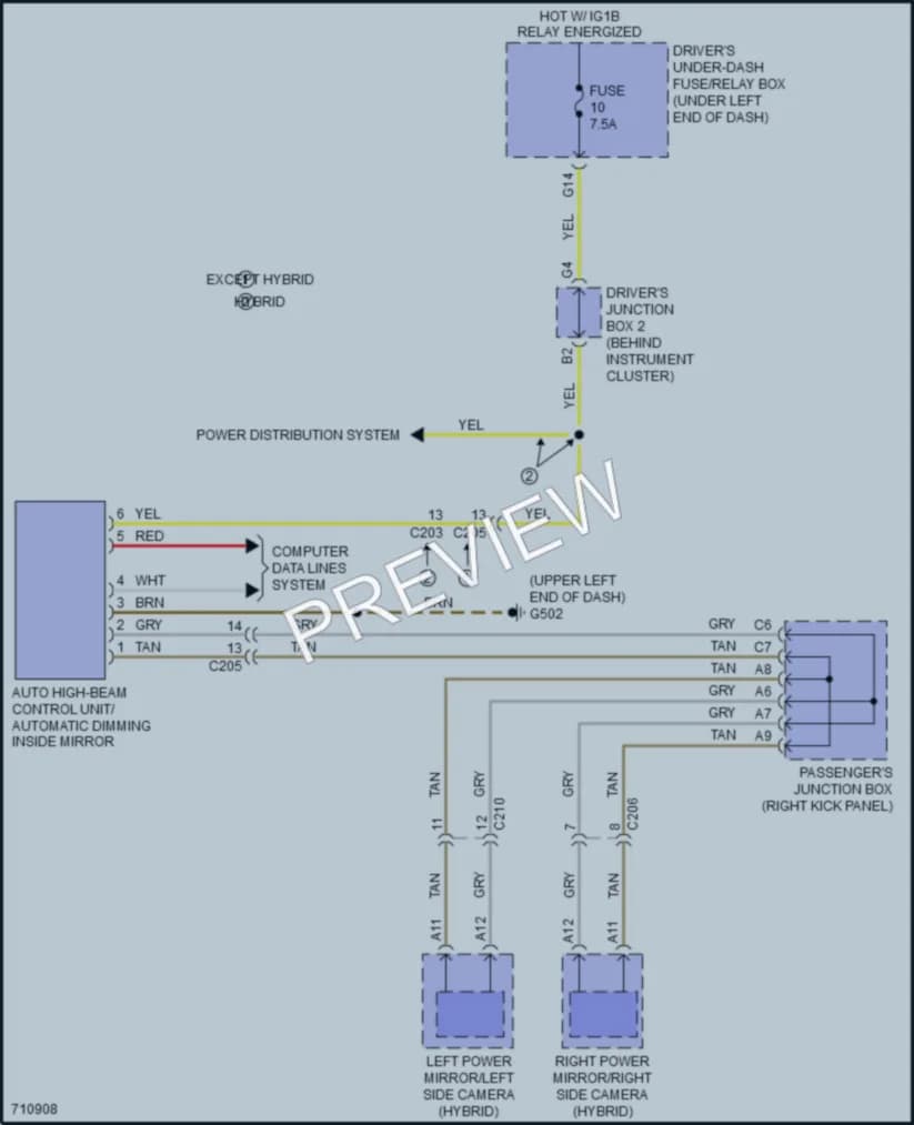 2020 Acura RLX Power Mirrors wiring diagram preview
