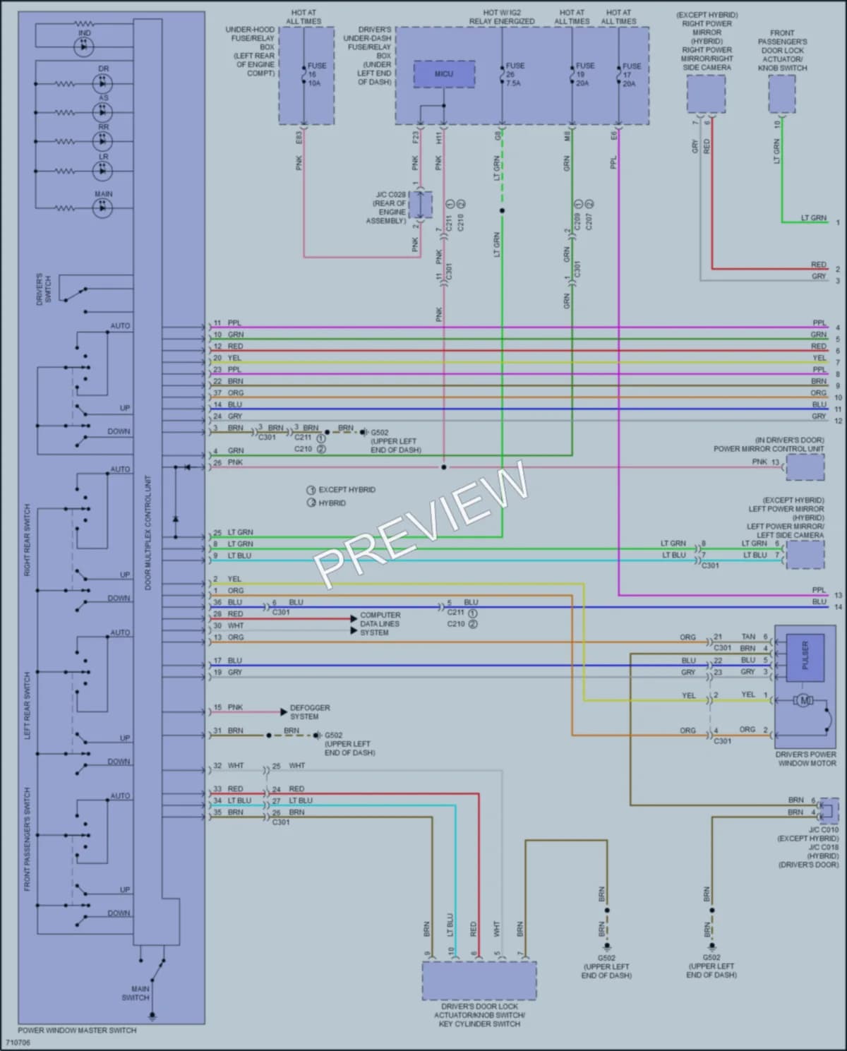 2020 Acura RLX Power Windows wiring diagram preview