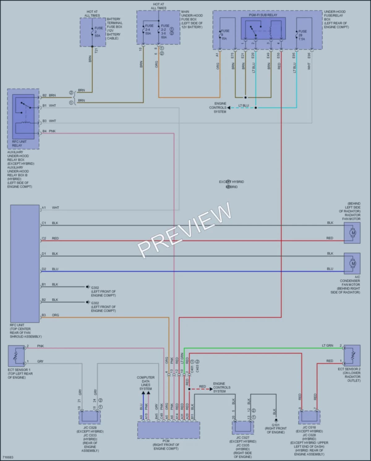 2020 Acura RLXSportHybrid Cooling Fan wiring diagram preview