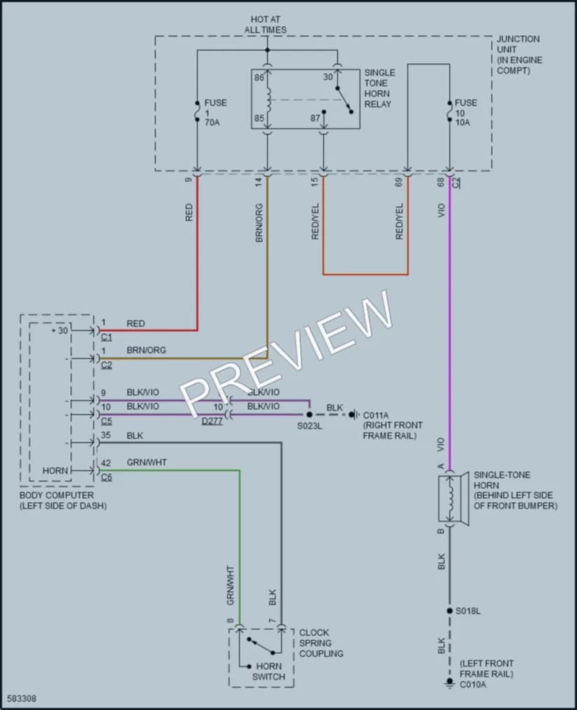 2020 AlfaRomeo 4C Horn wiring diagram preview