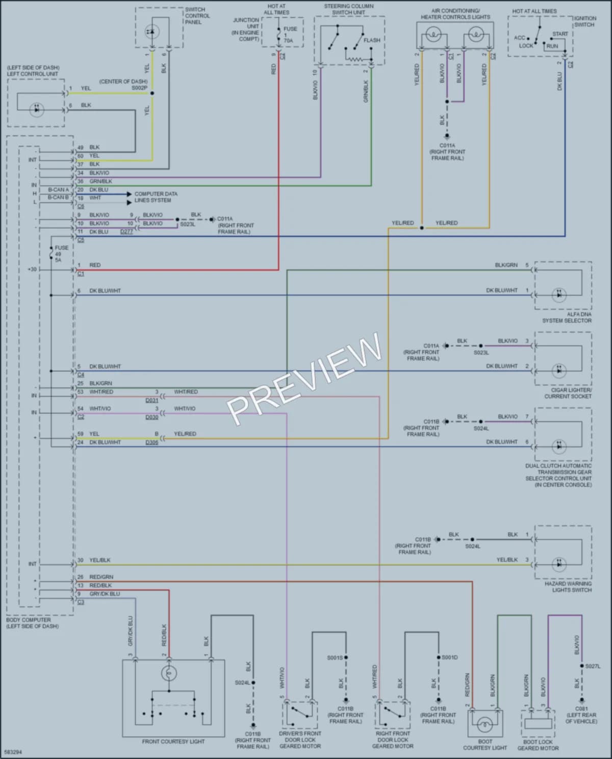 2020 AlfaRomeo 4C Interior Lights wiring diagram preview