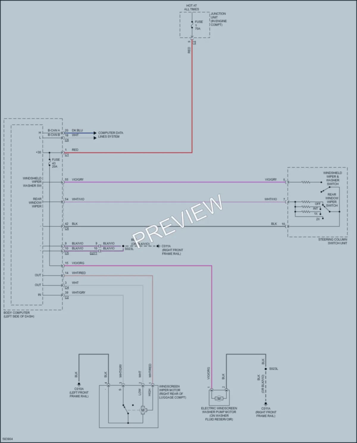 2020 AlfaRomeo 4C Wiper Washer wiring diagram preview