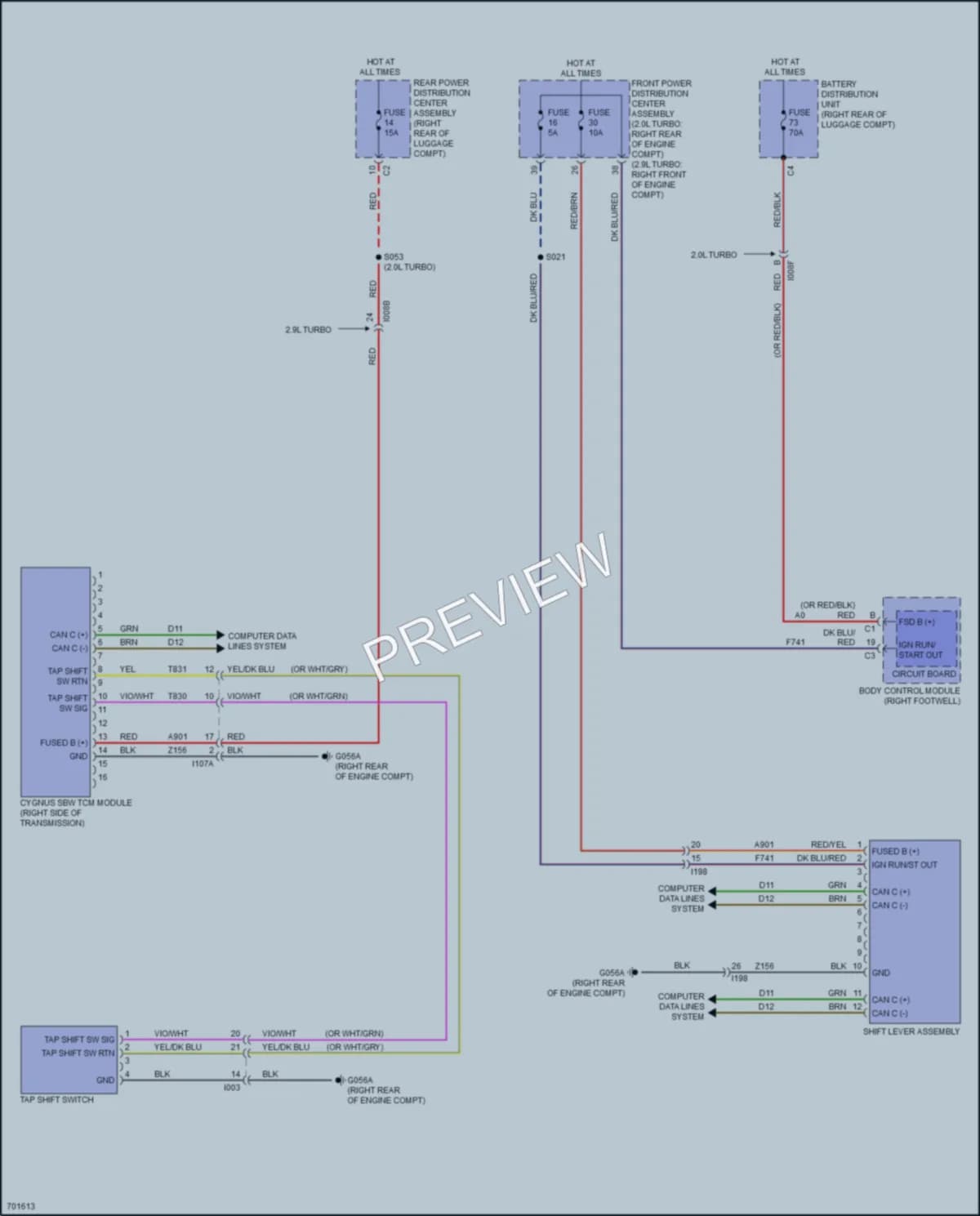 2020 AlfaRomeo Giulia Transmission wiring diagram preview