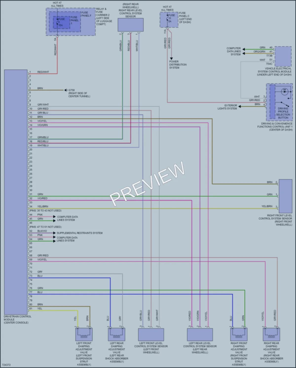 2020 Audi A4 Electronic Suspension wiring diagram preview