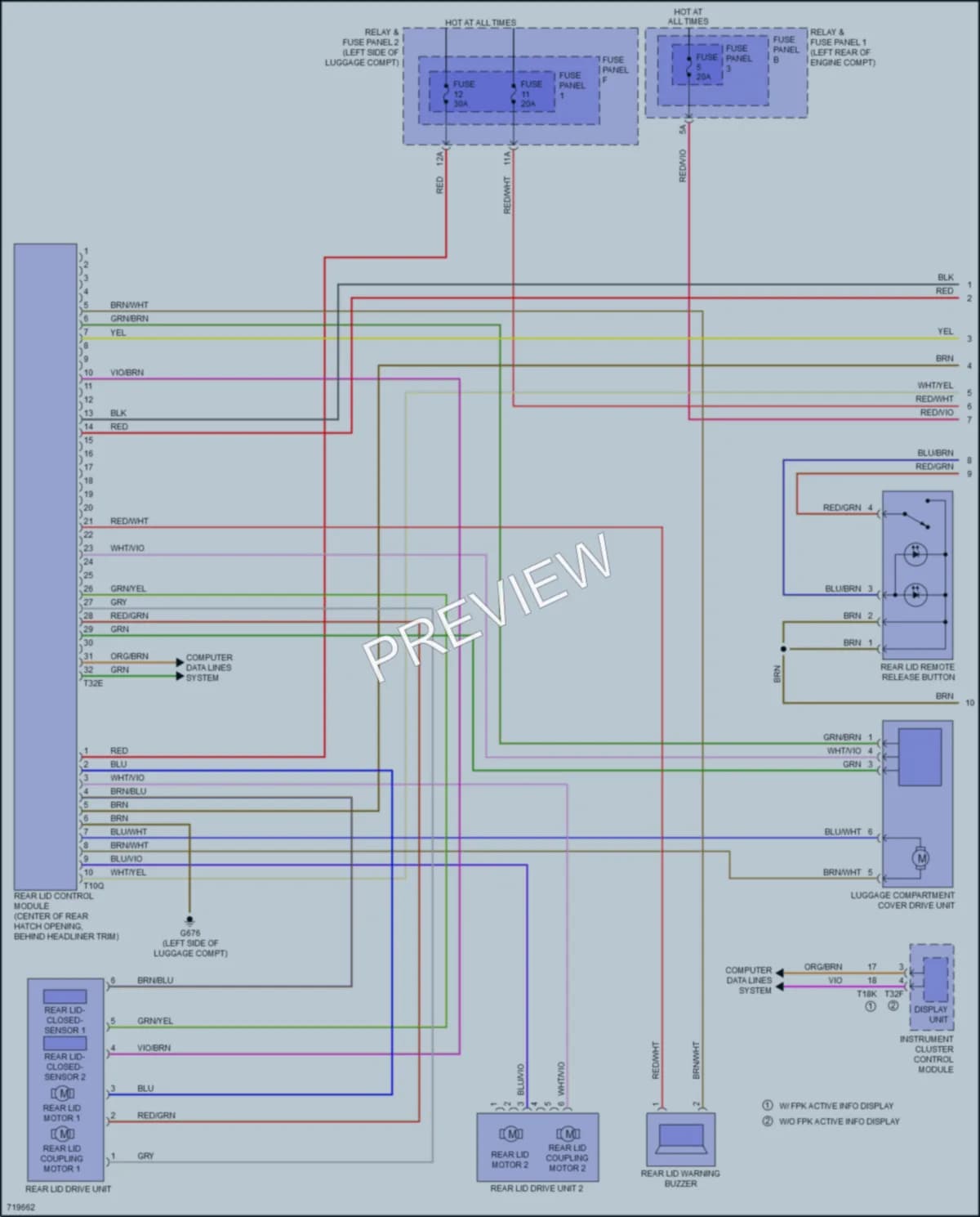 2020 Audi A4 Trunk Tailgate Fuel Door wiring diagram preview