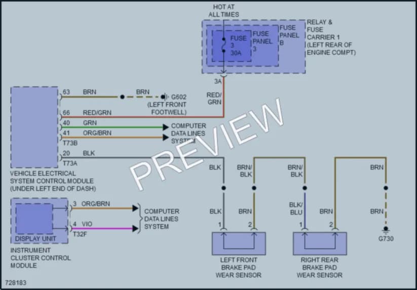 2020 Audi A4 Warning Systems wiring diagram preview
