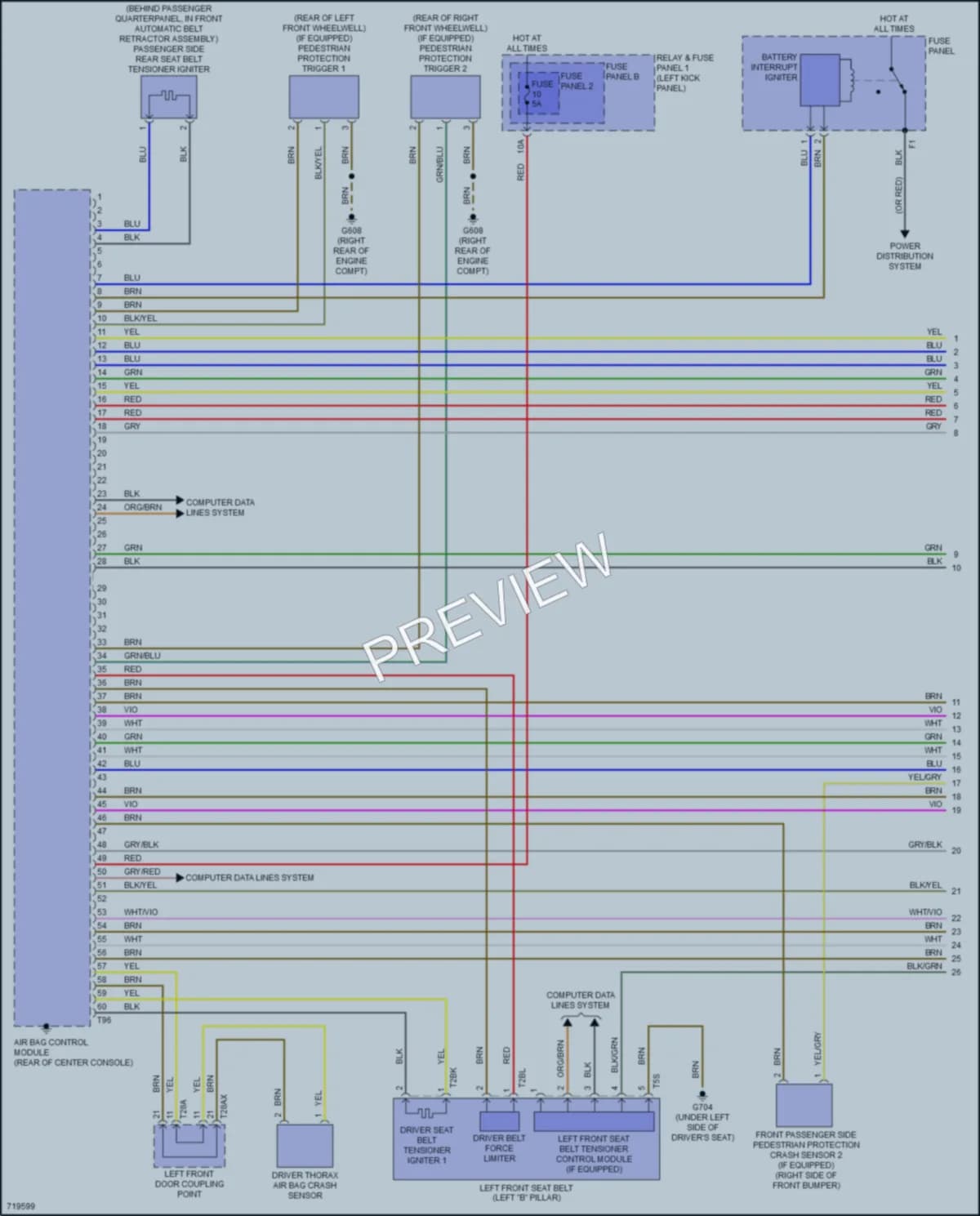 2020 Audi A5 Supplemental Restraints wiring diagram preview