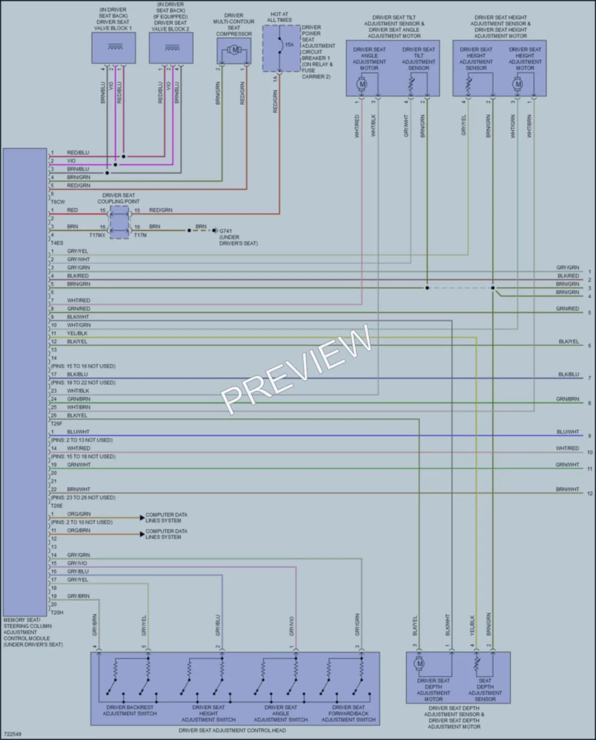 2020 Audi A6 Memory Systems wiring diagram preview