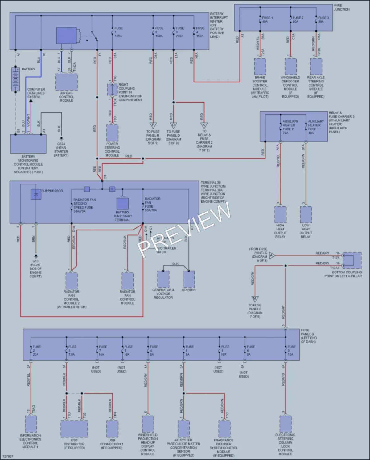 2020 Audi A6 Power Distribution wiring diagram preview