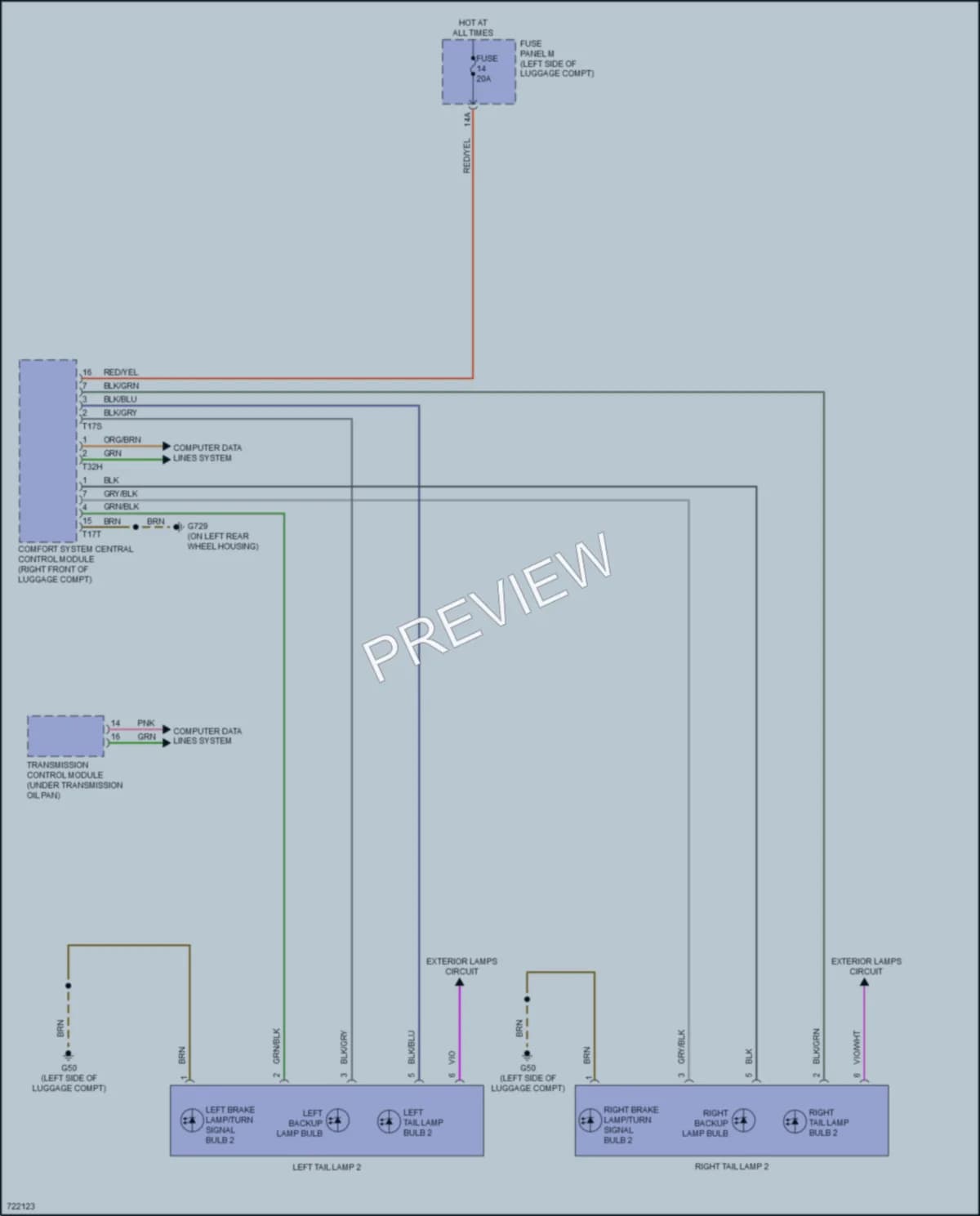 2020 Audi A6allroad Exterior Lights wiring diagram preview