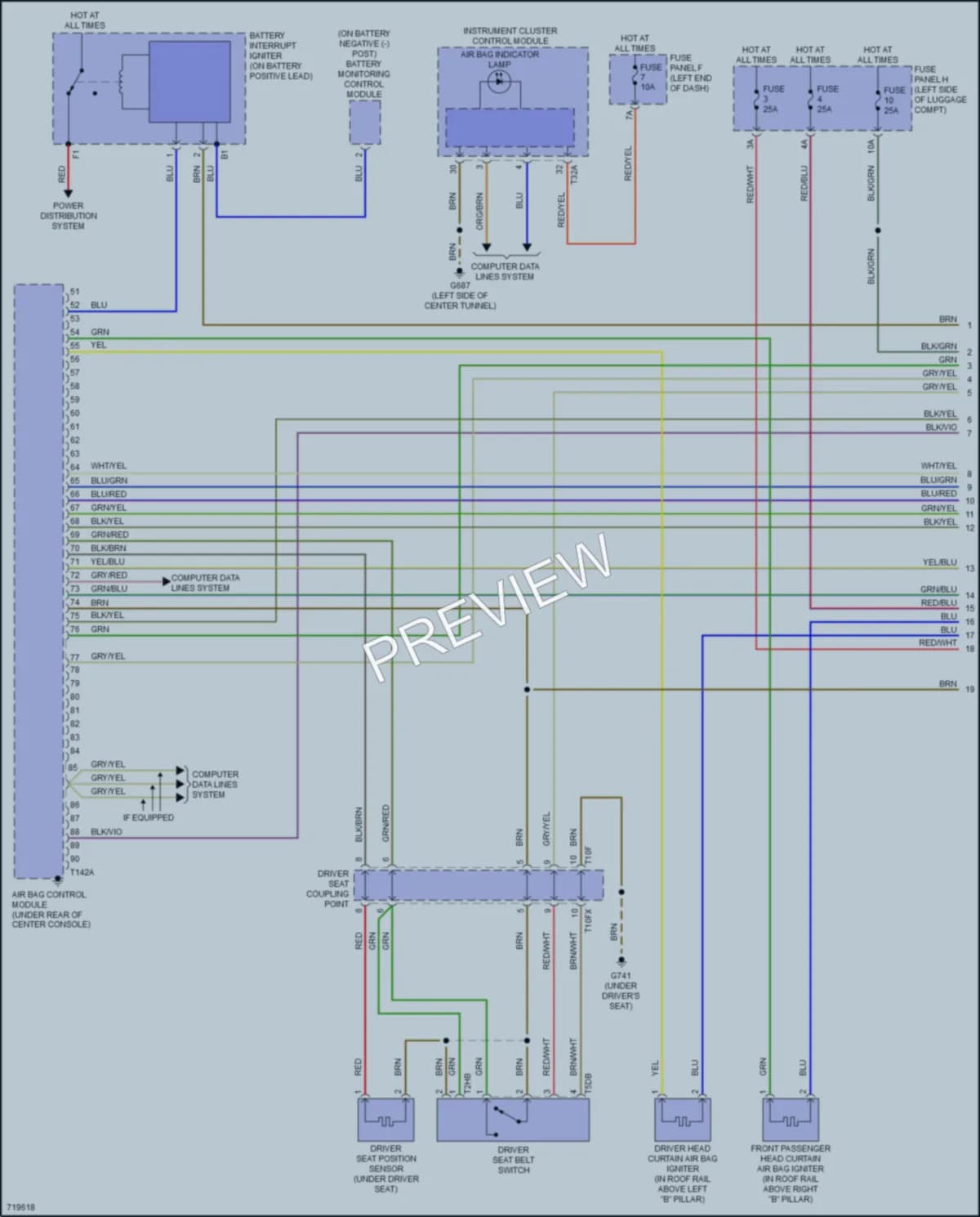 2020 Audi A6allroad Supplemental Restraints wiring diagram preview