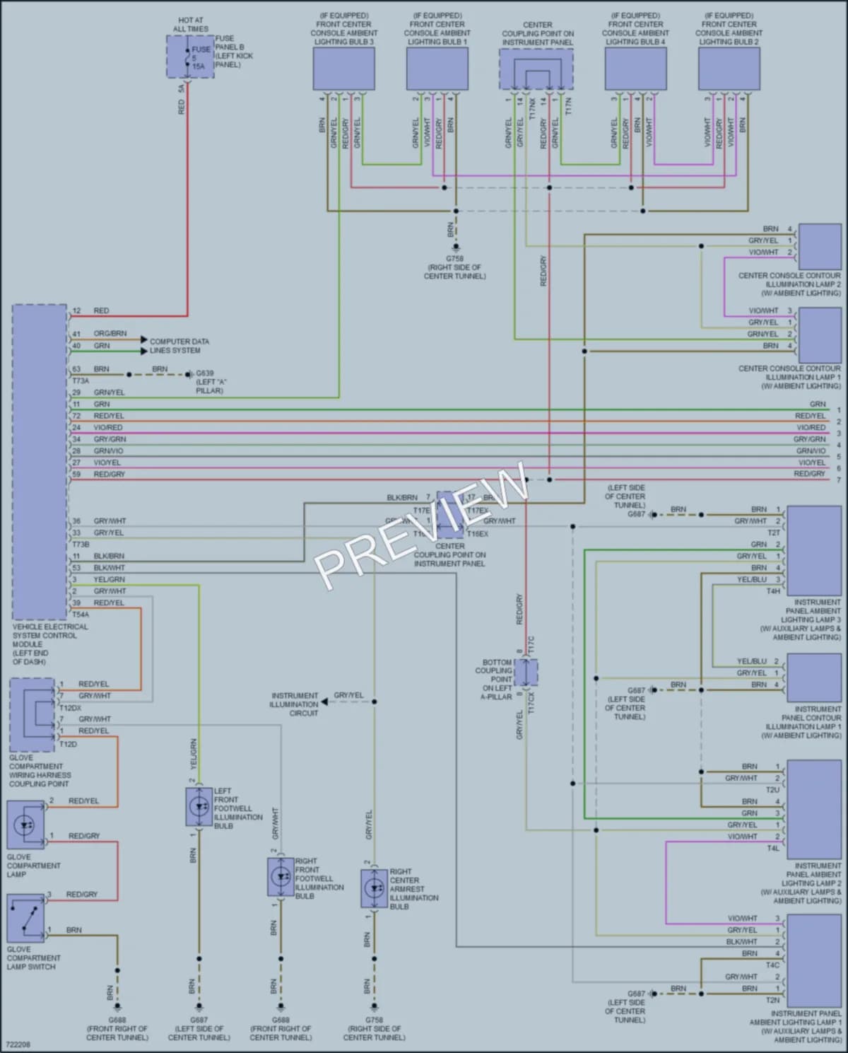 2020 Audi A7 Interior Lights wiring diagram preview