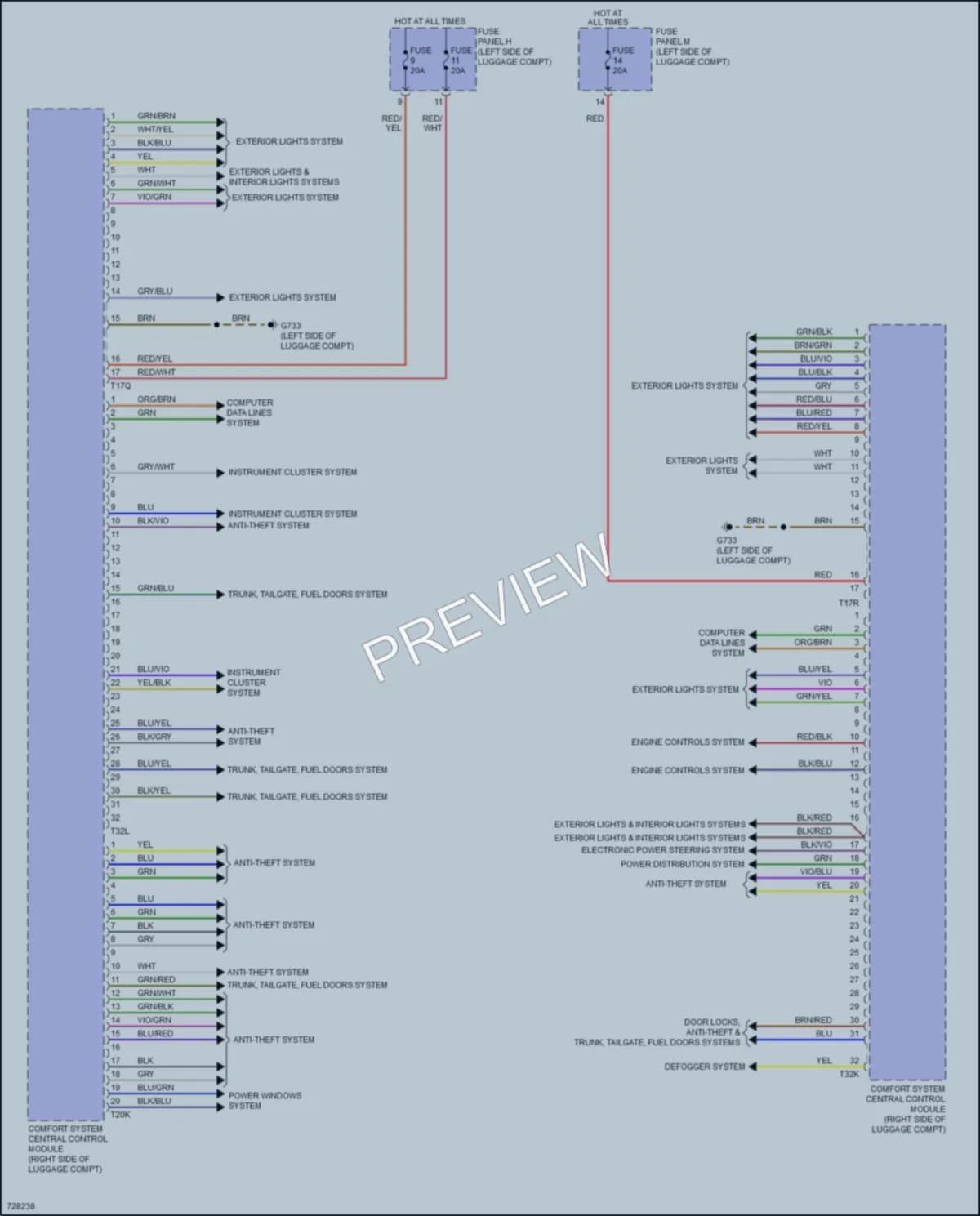 2020 Audi A8L Body Control Modules wiring diagram preview