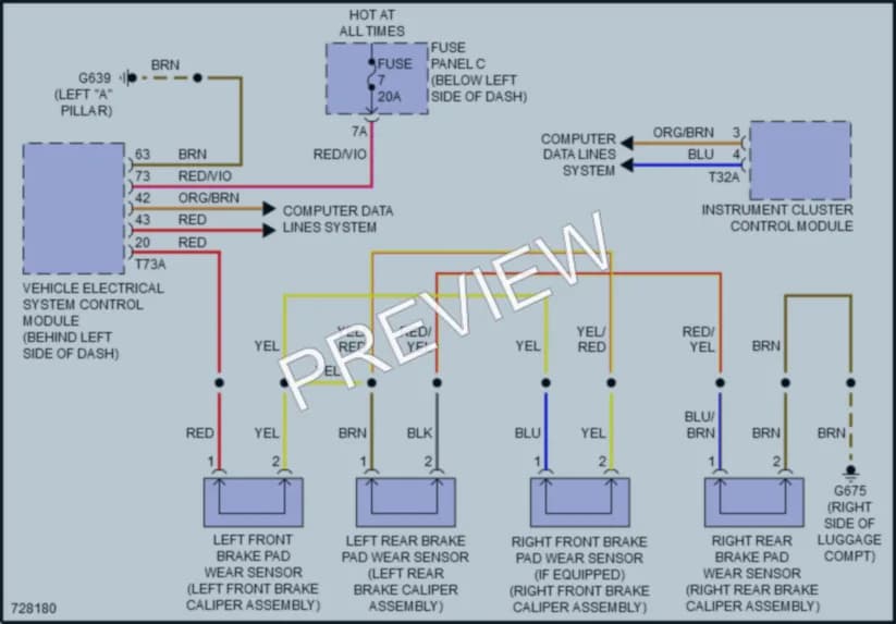 2020 Audi A8L Warning Systems wiring diagram preview