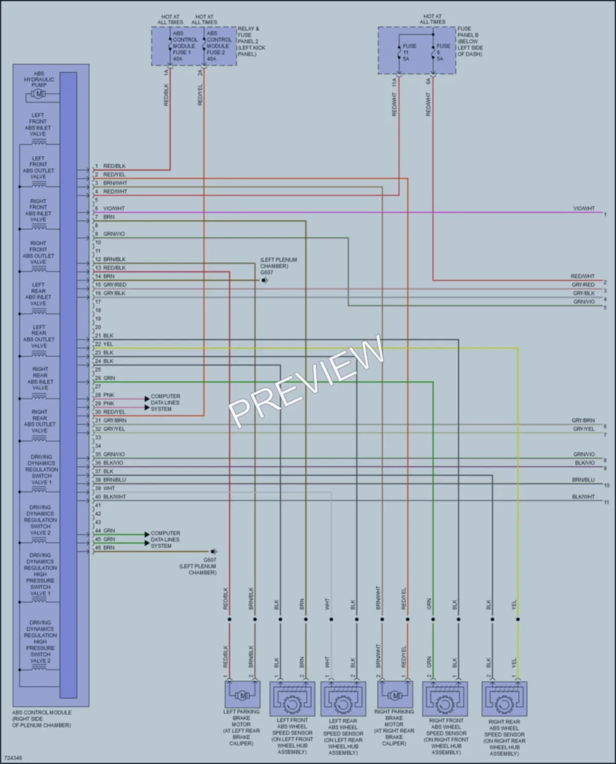 2020 Audi A8Le Anti Lock Brakes wiring diagram preview