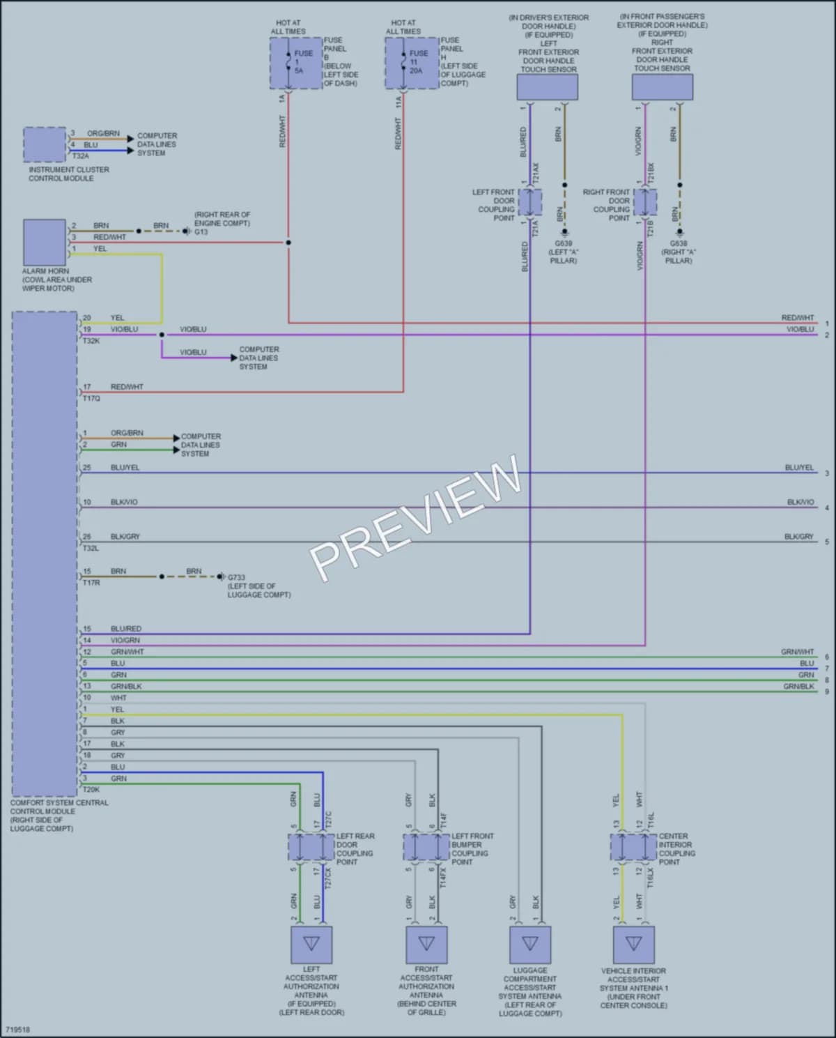 2020 Audi A8Le Anti Theft wiring diagram preview