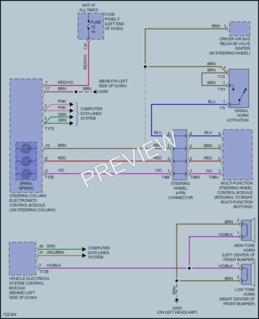 2020 Audi A8Le Horn wiring diagram preview