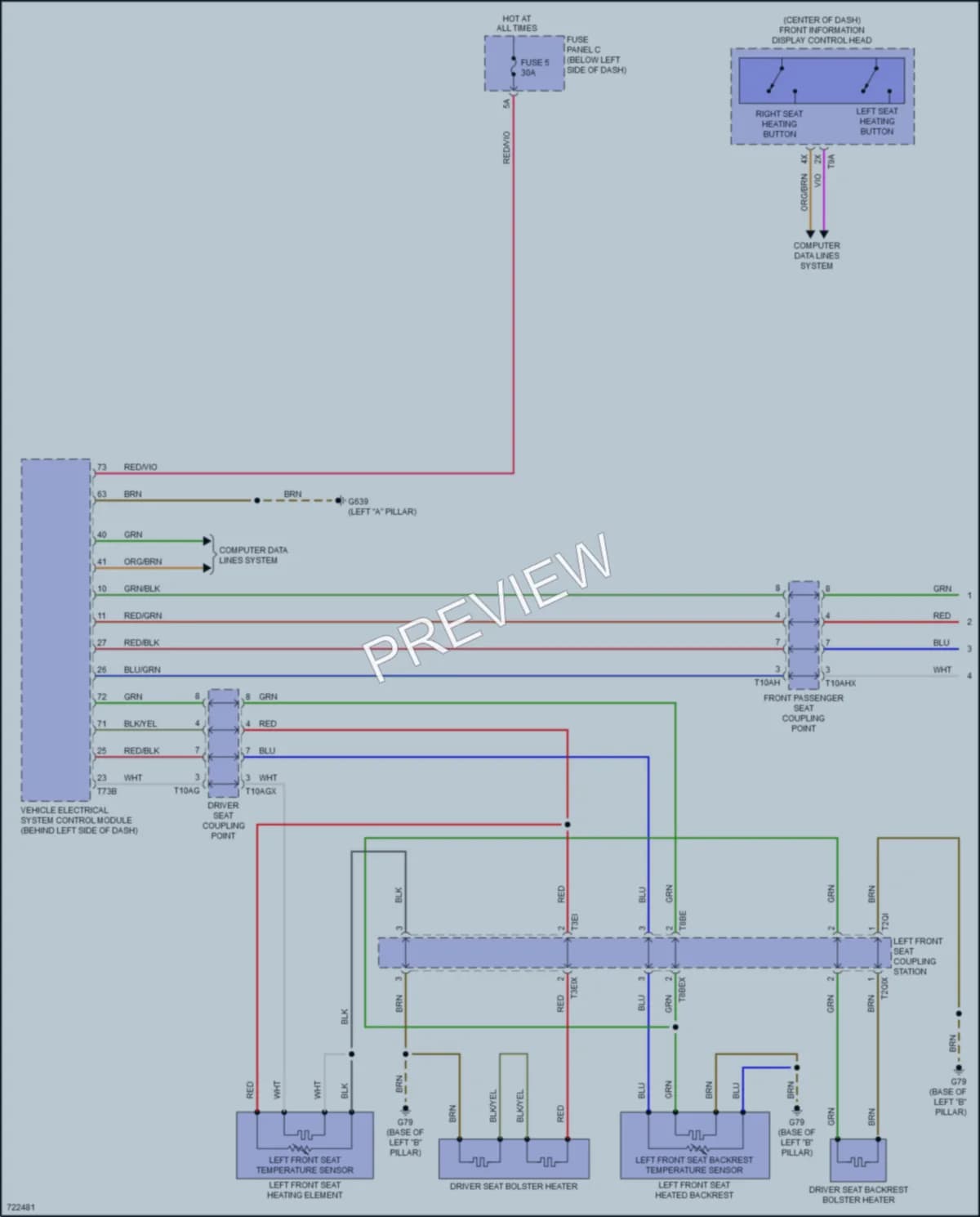 2020 Audi A8Le Power Seats wiring diagram preview