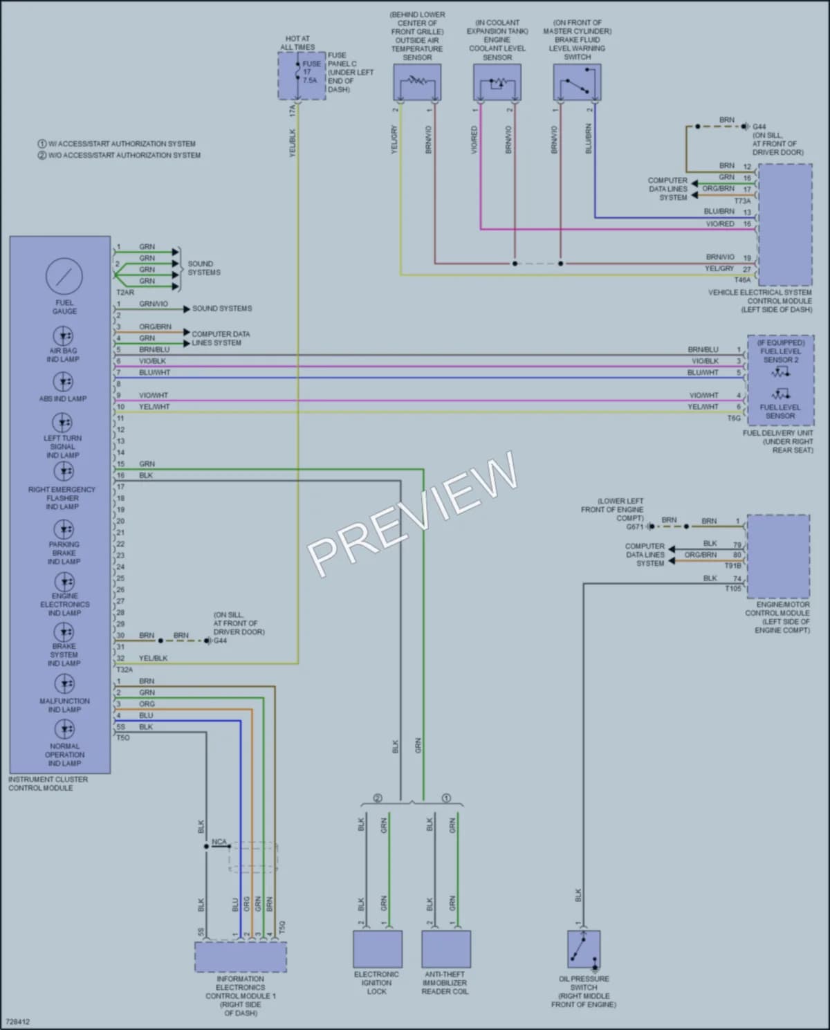 2020 Audi Q3 Instrument Cluster wiring diagram preview