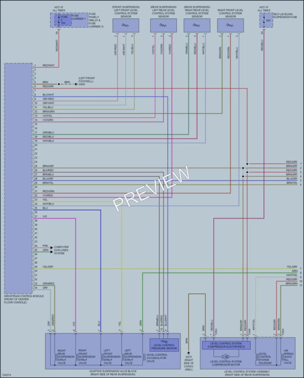 2020 Audi Q7 Electronic Suspension wiring diagram preview