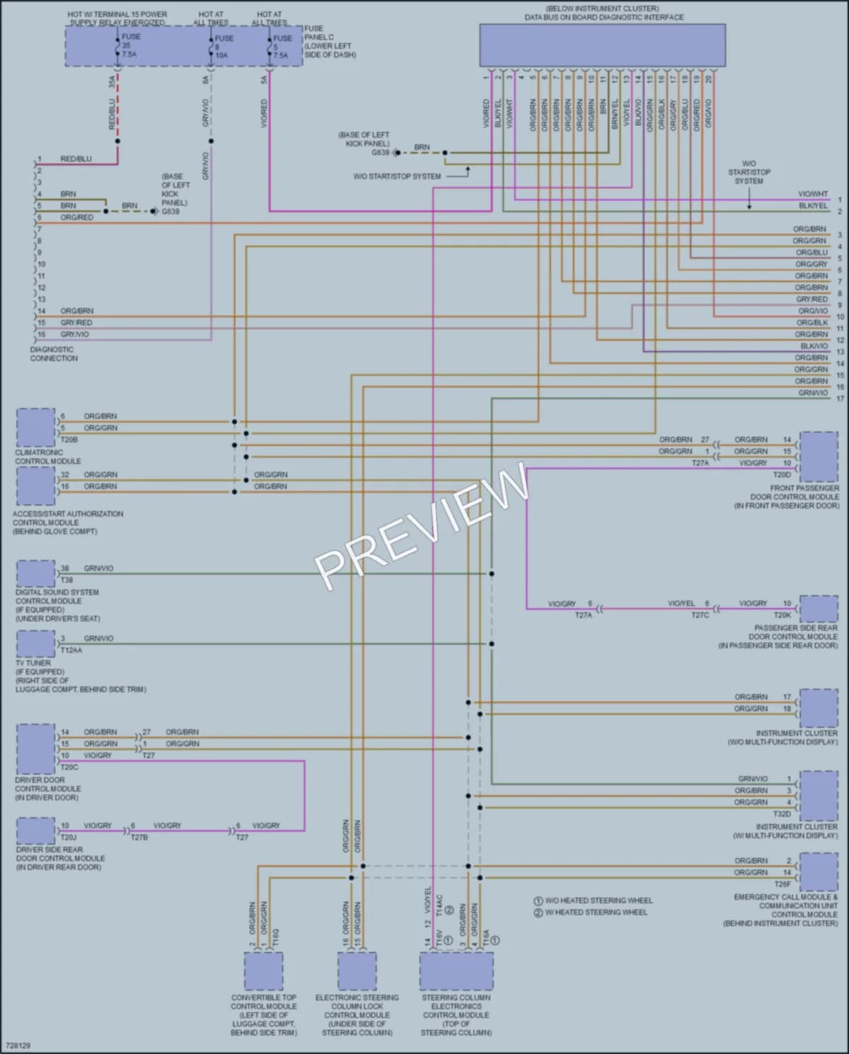2020 Audi RS3 Computer Data Lines wiring diagram preview