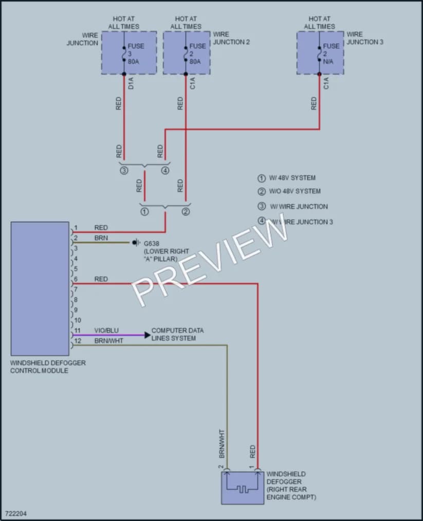 2020 Audi RSQ8 Defoggers wiring diagram preview