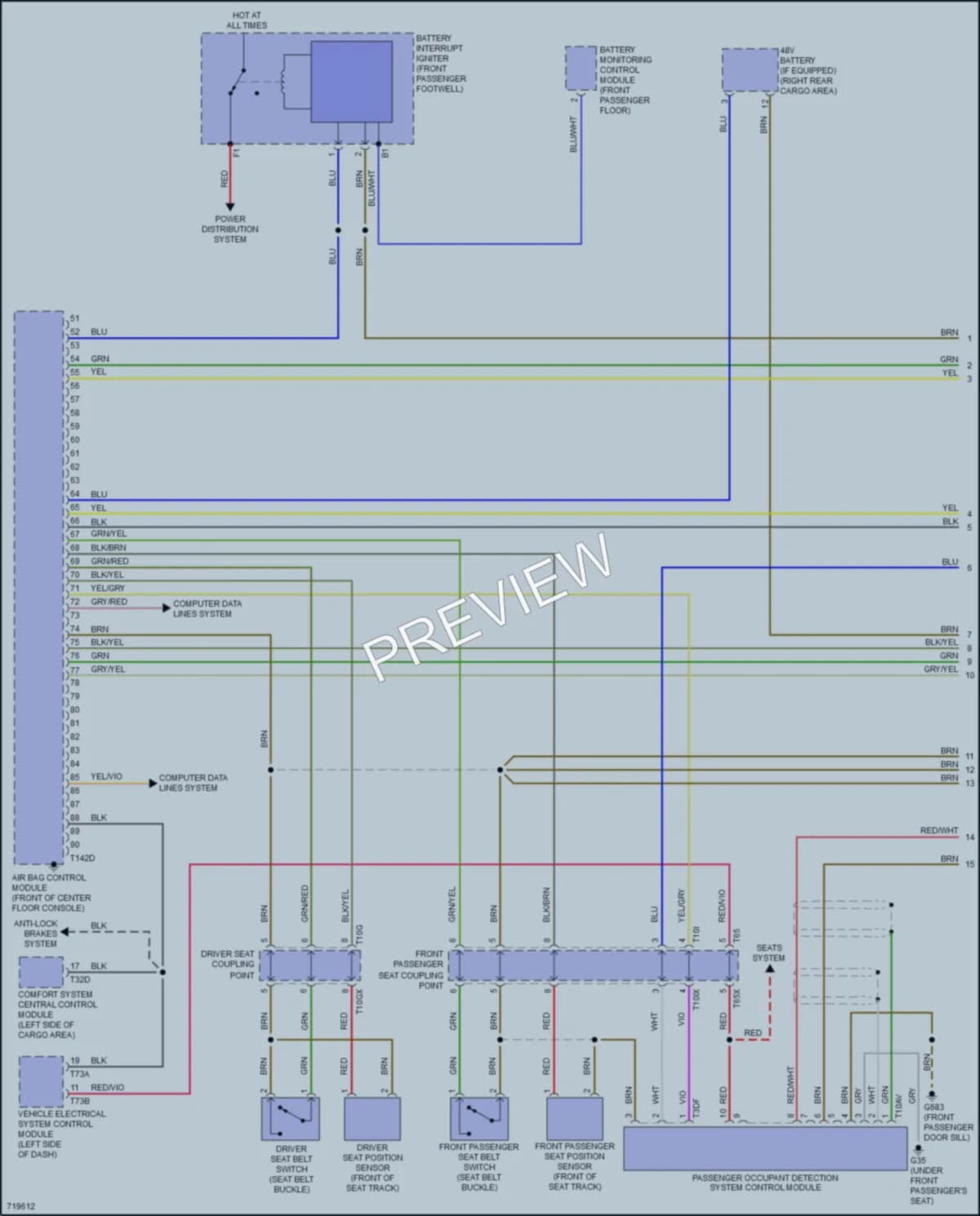 2020 Audi RSQ8 Supplemental Restraints wiring diagram preview