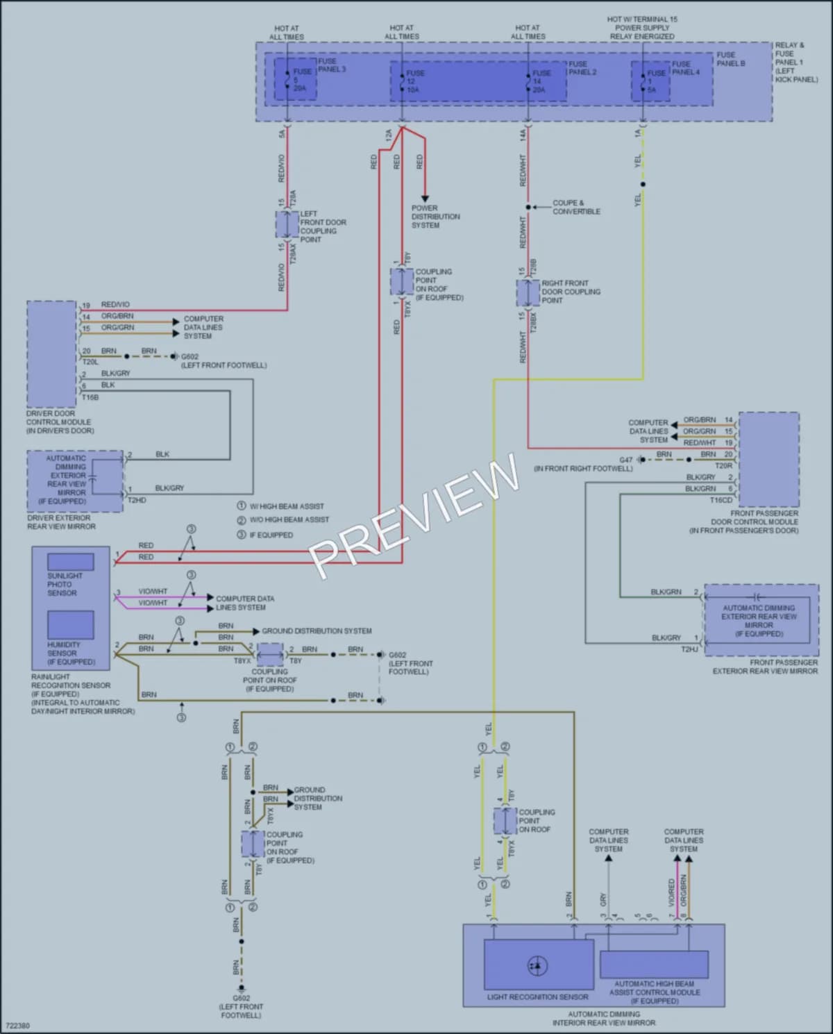 2020 Audi S5 Power Mirrors wiring diagram preview