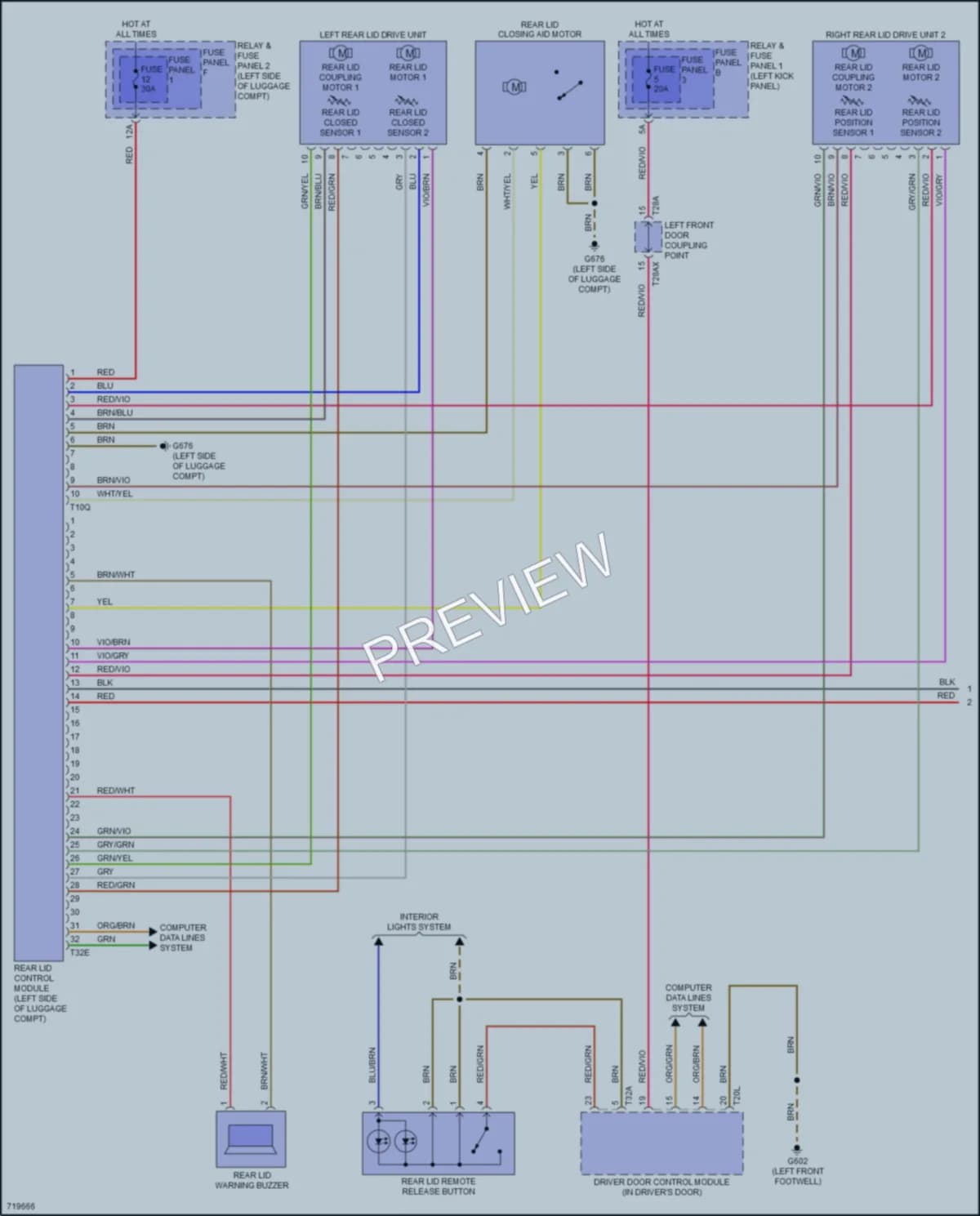 2020 Audi S5 Trunk Tailgate Fuel Door wiring diagram preview