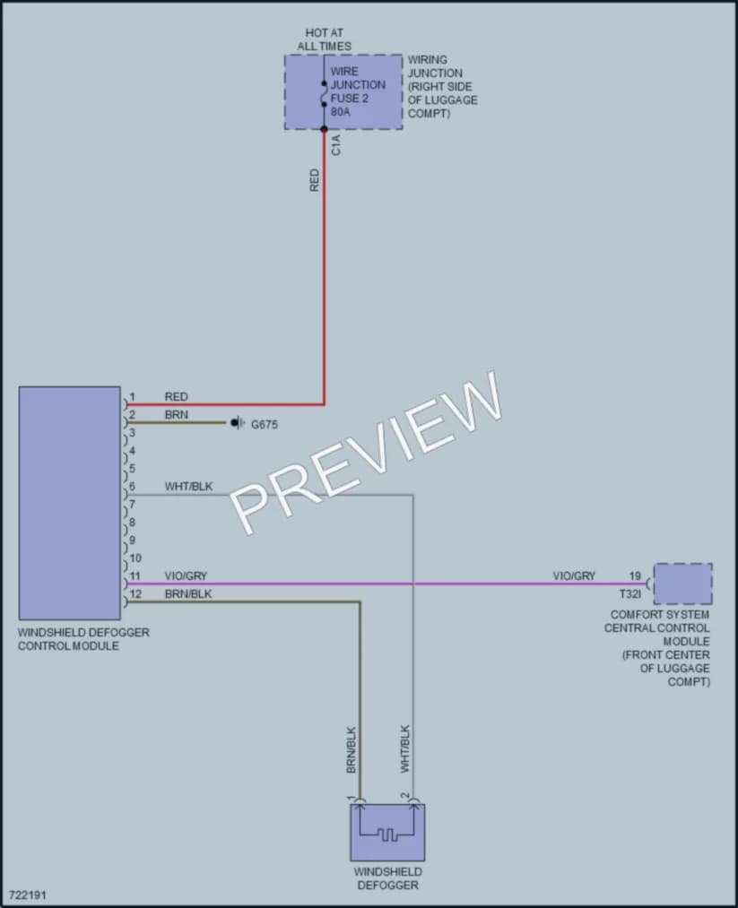 2020 Audi S7 Defoggers wiring diagram preview