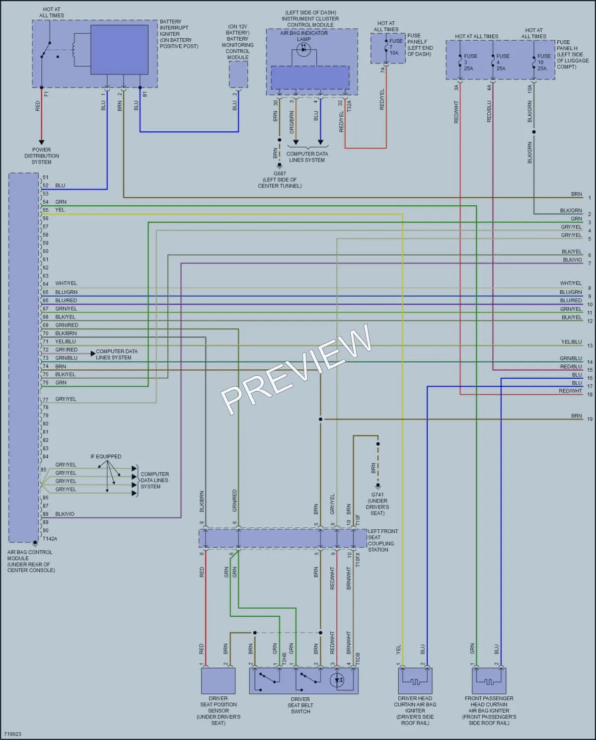 2020 Audi S7 Supplemental Restraints wiring diagram preview