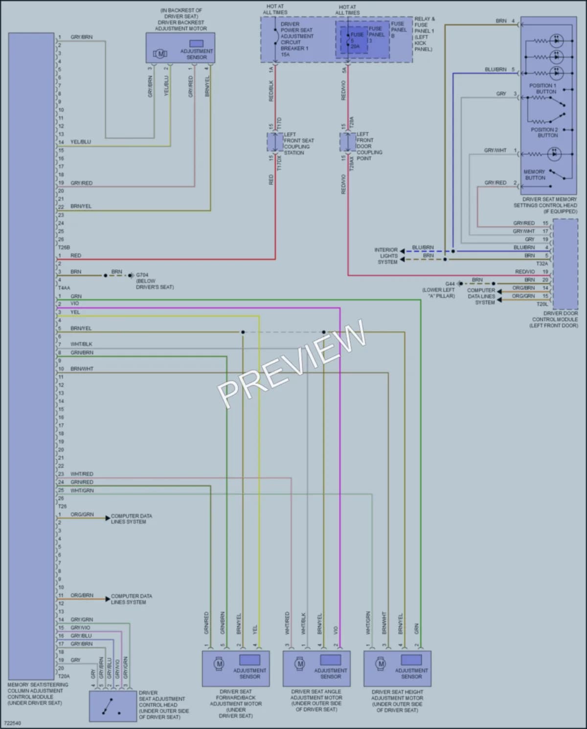 2020 Audi SQ5 Memory Systems wiring diagram preview