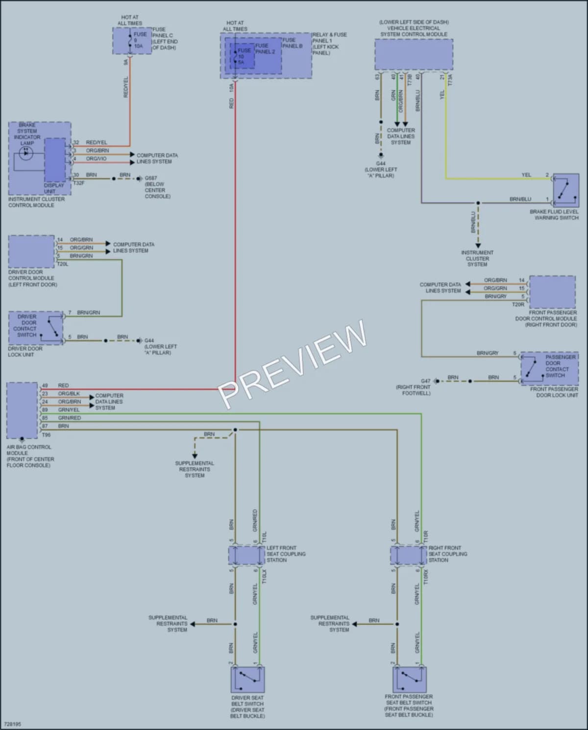 2020 Audi SQ5 Warning Systems wiring diagram preview