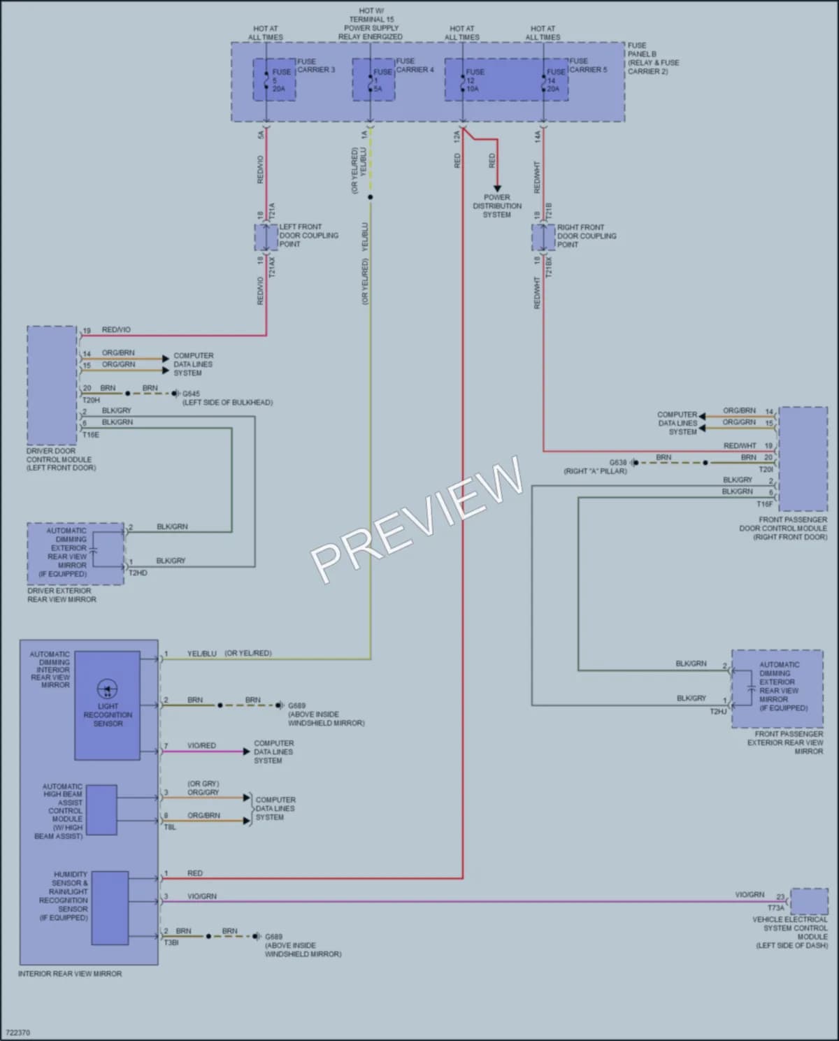 2020 Audi SQ7 Power Mirrors wiring diagram preview