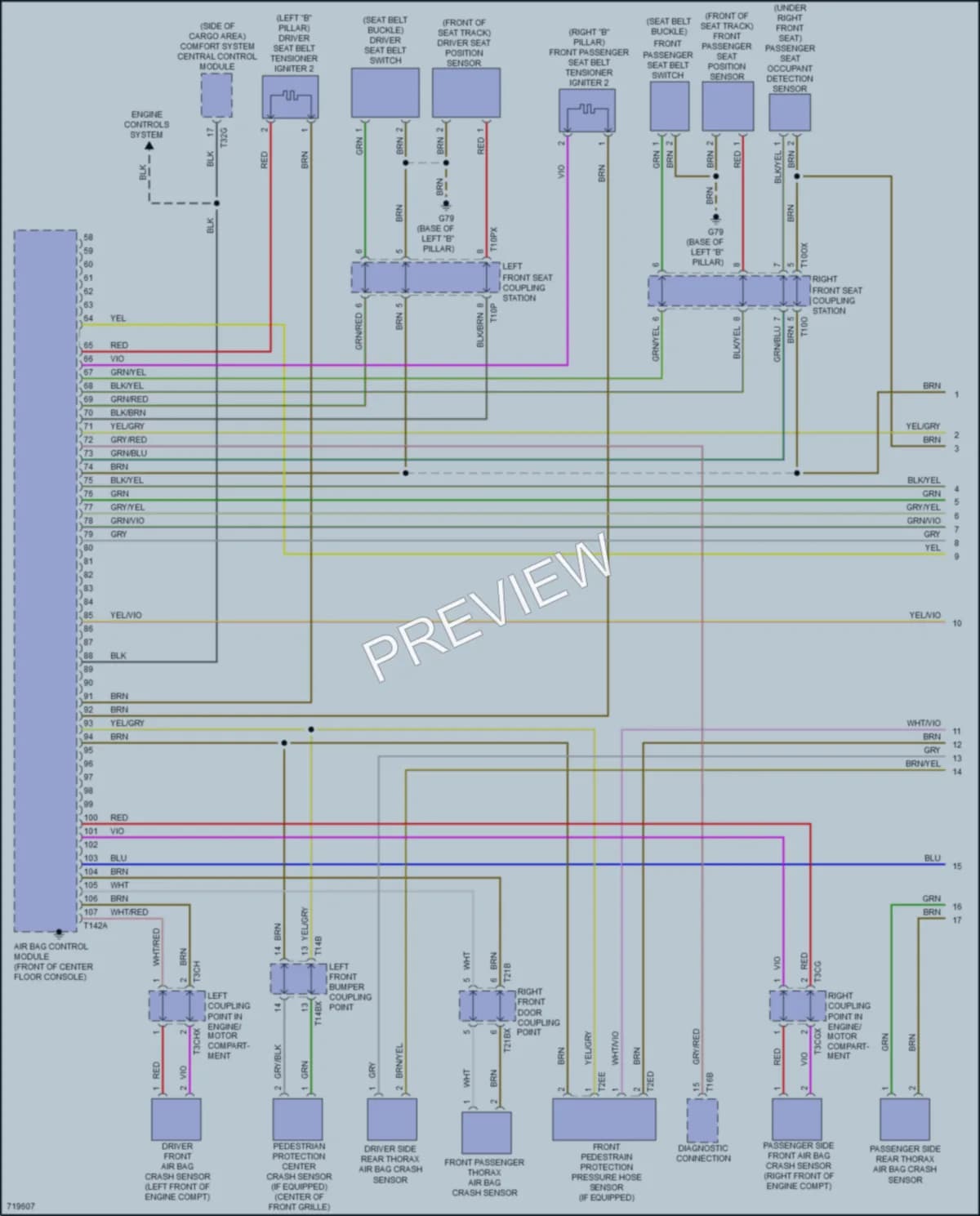 2020 Audi SQ7 Supplemental Restraints wiring diagram preview