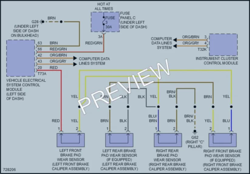 2020 Audi SQ8 Warning Systems wiring diagram preview